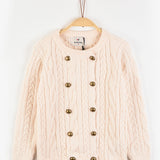 קרדיגן סריג צמות - שמנת