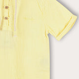Hooded sweatshirt with buttons - yellow