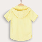 Hooded sweatshirt with buttons - yellow
