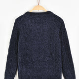 קרדיגן סריג צמות - נייבי