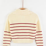 סוודר צווארון בשילוב רוכסן - אדום