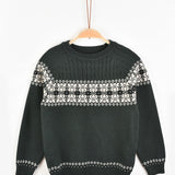 חולצת סריג בדוגמת צמות - ירוק