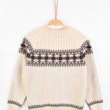 חולצת סריג בדוגמת צמות - שמנת