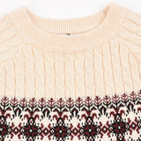 חולצת סריג בדוגמת צמות - שמנת