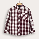 חולצת חיידר מכופתרת - בורדו