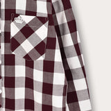 חולצת חיידר מכופתרת - בורדו