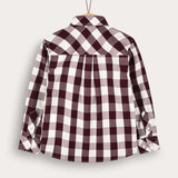 חולצת חיידר מכופתרת - בורדו