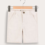 מכנסי ברמודה מחויטים - בז'