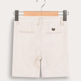 מכנסי ברמודה מחויטים - בז'