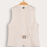 וסט אריג מחויט - בז'