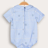 אוברול בייבי עם רקמה - תכלת