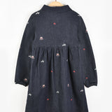 שמלת כפתורים עם צווארון - נייבי