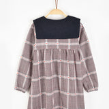 Button-down dress with collar - burgundy