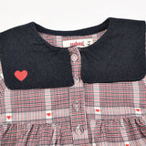 Button-down dress with collar - burgundy