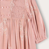 שמלת צווארון עם פרחים - ורוד