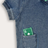 Embroidered jeans set - blue