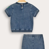 Embroidered jeans set - blue