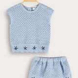 Crochet Baby Girl Set - Light Blue