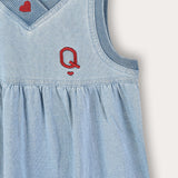 סרפן ג'ינס עם רקמה - תכלת