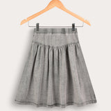 חצאית ג'ינס מתרחבת - אפור