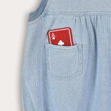 אוברול ג'ינס עם רקמה - תכלת