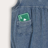 Denim overalls with embroidery - blue