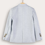 בלייזר מחויט עם כיסים - תכלת