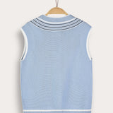 Buttoned knit cardigan - light blue