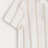 חולצת אריג מכופתרת - אבן