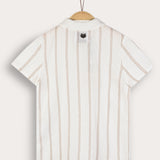 חולצת אריג מכופתרת - אבן