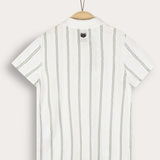 חולצת אריג מכופתרת - זית