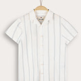 חולצת אריג מכופתרת - כחול