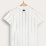 חולצת אריג מכופתרת - כחול