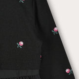 Floral cardigan and robe combination - black