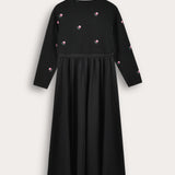 Floral cardigan and robe combination - black