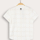 Plaid Print Button Down Shirt - Stone