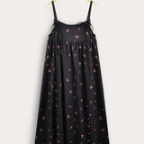 חלוק סרפן עם כתפיות - שחור דובדבנים