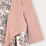 Ethnic print robe with cardigan - beige