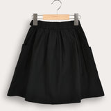 Bengali skirt with pocket - black