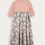 Ethnic print robe with cardigan - beige