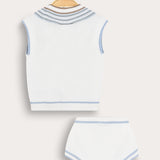 Striped knit set - cream
