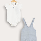 סט אוברול ובגד גוף - תכלת