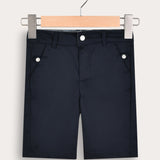 Cotton Satin Shorts - Navy