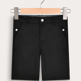 Satin cotton shorts - black