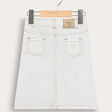 5-pocket denim skirt - white