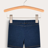 Short denim tights - dk. blue