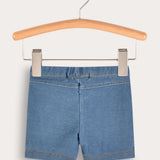 Short denim tights - blue