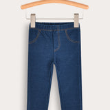 Long denim tights - dk. blue
