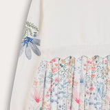 Dress with short knit shirt - spring print - no color