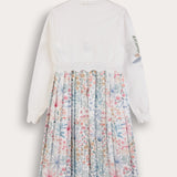 Dress with short knit shirt - spring print - no color